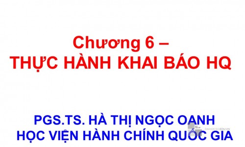 Thực hành Hải quan phần 5 (Khai báo Hải quan)